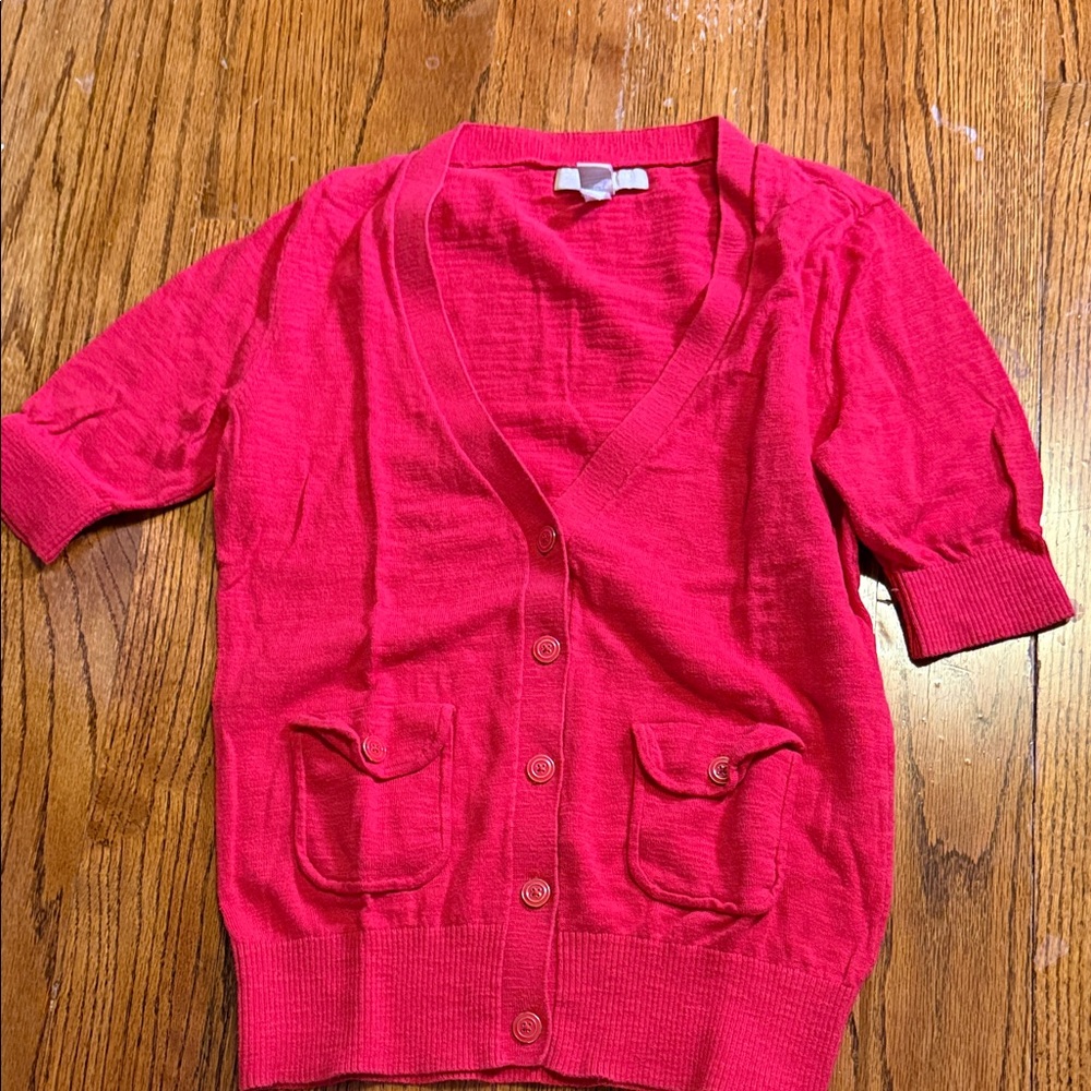 Banana Republic Women's Red Cardigan Sweater